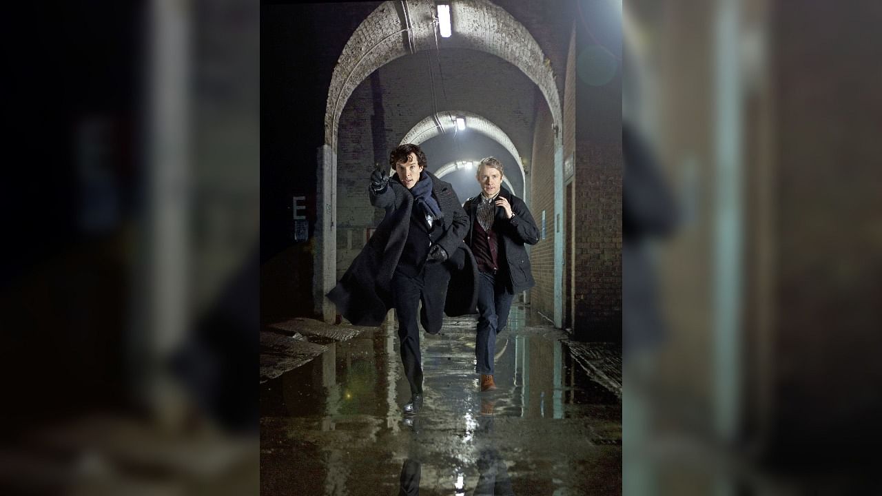 <div class="paragraphs"><p>Benedict Cumberbatch as Sherlock Holmes and Martin Freeman as Dr John Watson in the BBC series, ‘Sherlock’.</p></div>